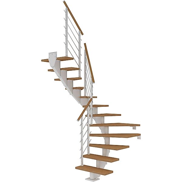 Dolle Mittelholmtreppe Hamburg Eiche GH bis 279 cm 1/2 Gewendelt 85 cm FSC günstig online kaufen