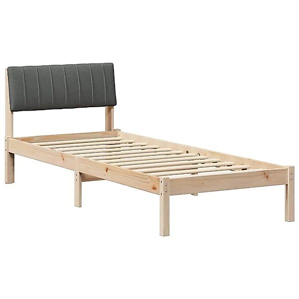 vidaXL Bettgestell Braun und Dunkelgrau 75 x 190 cm Massivholz Kiefer 87872 günstig online kaufen