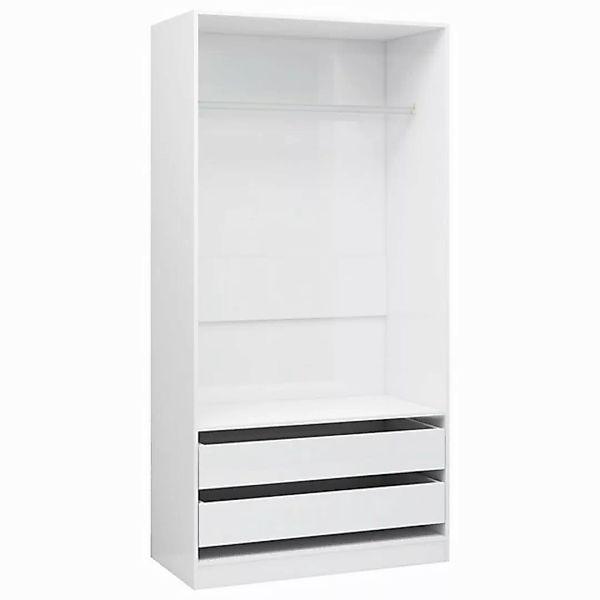 furnicato Kleiderschrank Hochglanz-Weiß 100x50x200 cm Holzwerkstoff (1-St) günstig online kaufen