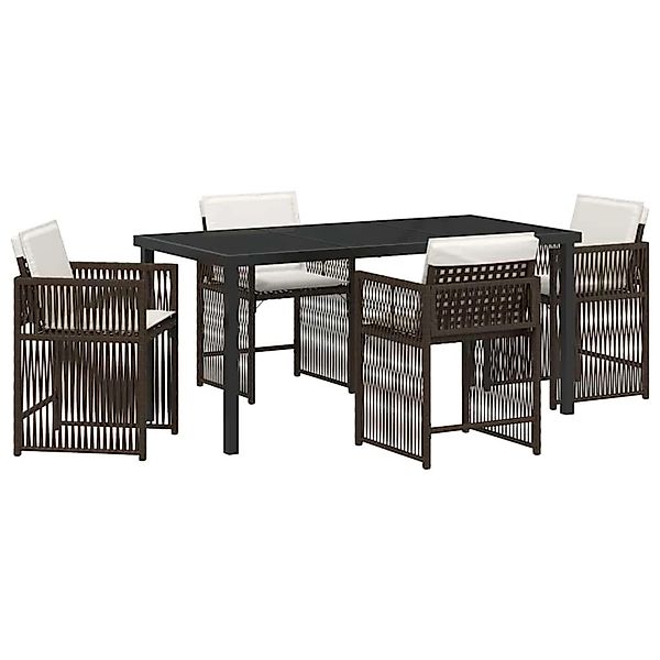 vidaXL Garten Essgruppe 5-Tlg Braun Poly Rattan 3380783 günstig online kaufen