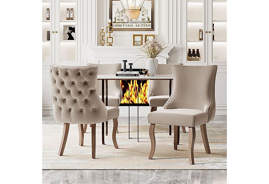 Flieks Esszimmerstuhl (4er Set, 4 St), Küchenstühle Polsterstuhl mit Rücken günstig online kaufen