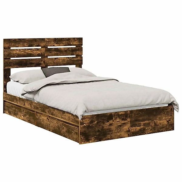 vidaXL Stauraumbett Räuchereiche 120 x 190 cm Holzwerkstoff 3411587 günstig online kaufen