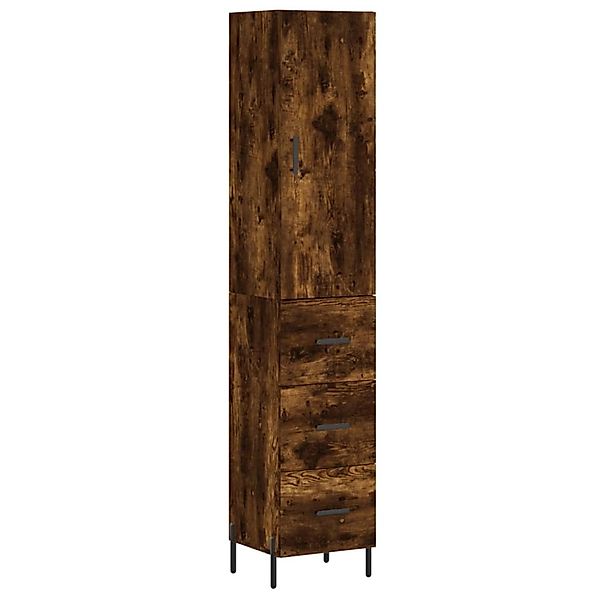 vidaXL Highboard Räuchereiche 34,5x34x180 cm Holzwerkstoff 3198862 günstig online kaufen
