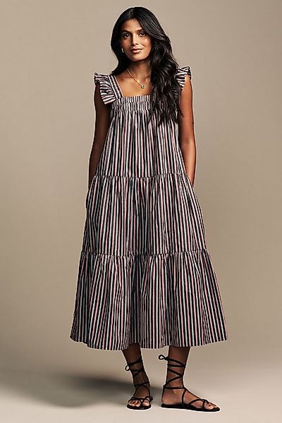 LAURA ASHLEY Maxikleid Laura Ashley Maxikleid mit Rüschenträgern (1-tlg) günstig online kaufen