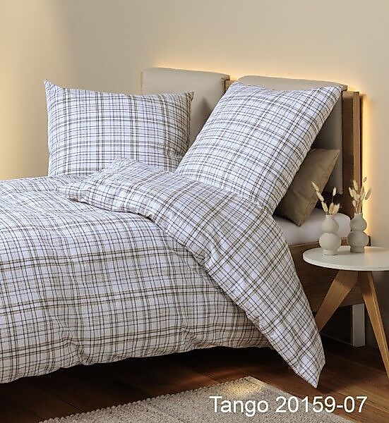 Janine Janine Mako-Soft-Seersucker Bettwäsche TANGO 20159 beige flieder Grö günstig online kaufen