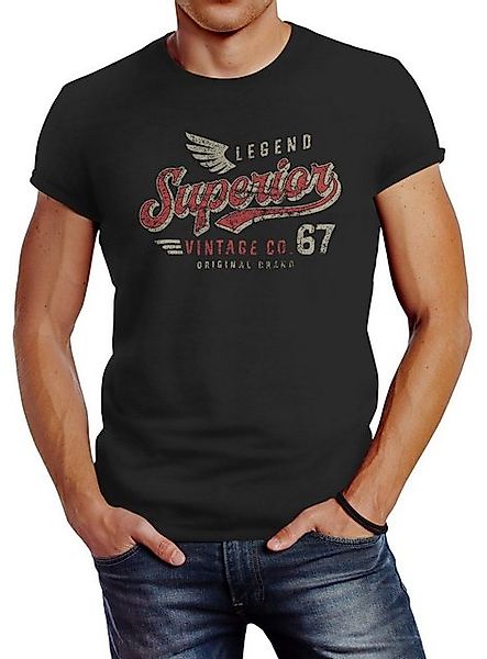 Neverless Print-Shirt Neverless® Herren T-Shirt Vintage Retro Motiv Schrift günstig online kaufen