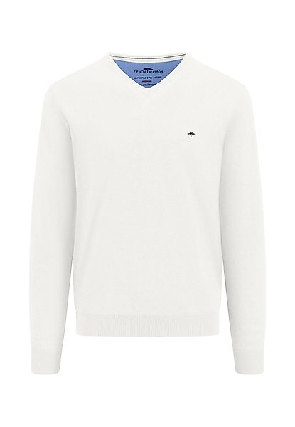 FYNCH-HATTON Strickpullover mit Logostickerei und V-Ausschnitt günstig online kaufen