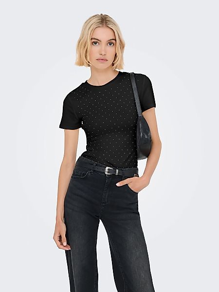 ONLY Kurzarmshirt "ONLARNHEM S/S RHINESTONE TOP JRS" günstig online kaufen
