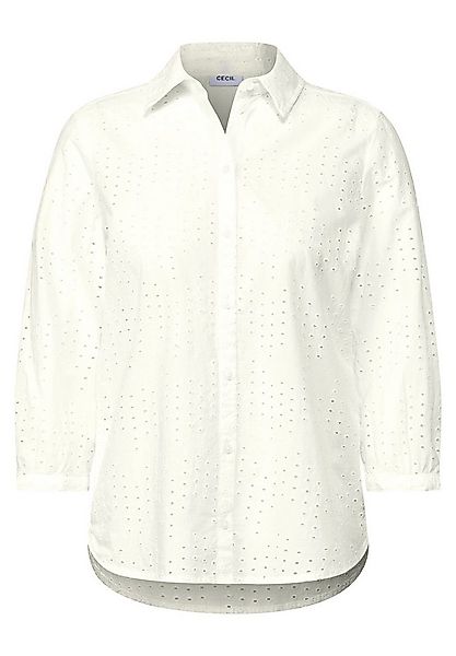 CECIL Kurzarmbluse TOS Solid Embroidery Blouse vanilla white günstig online kaufen