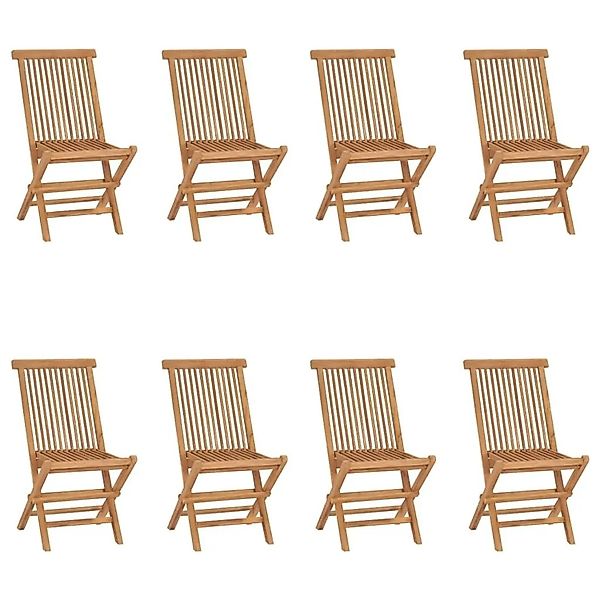 vidaXL Klappbare Gartenstühle 8 Stk Massivholz Teak 3096592 günstig online kaufen
