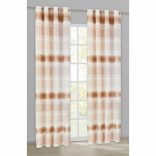 Ösenvorhang Sharon beige B/L: ca. 140x245 cm günstig online kaufen