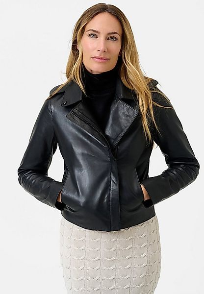 RICANO Lederjacke Juana Lederjacke mit Hemdkragen und Schulterklappen günstig online kaufen