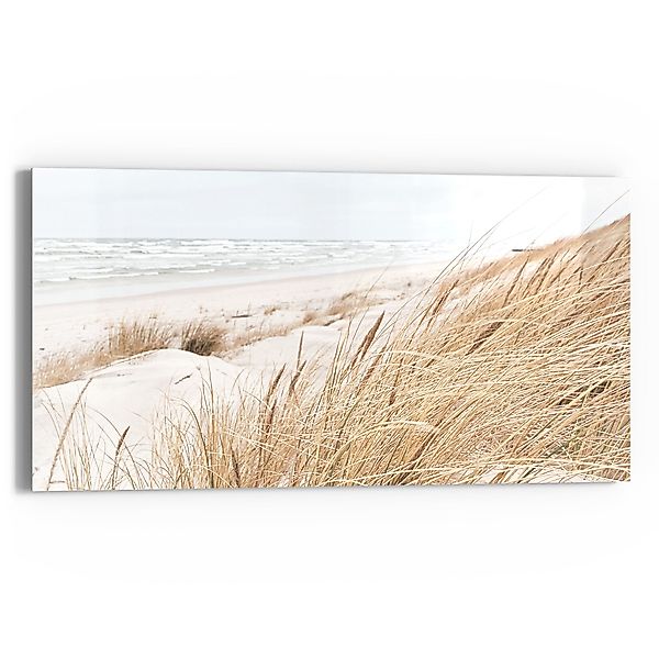 DEQORI Glasbild 'Winterstrand Stille', 'Winterstrand Stille', günstig online kaufen