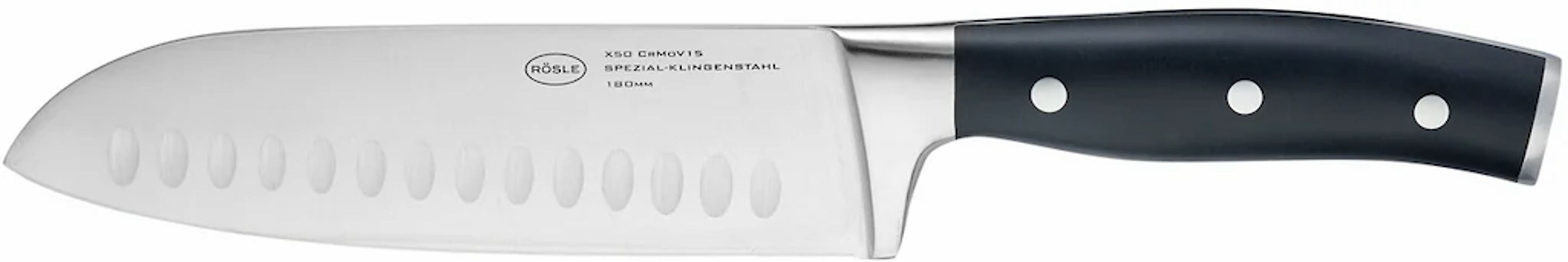 RÖSLE Santokumesser "Tradition" für Fleisch, Fisch und Gemüse, Kullenschlif günstig online kaufen