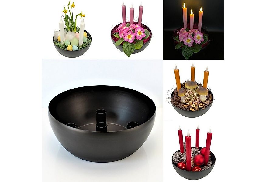 Online-Fuchs Dekoschale Kerzenhalter für Stabkerzen aus Metall rund (Ostern günstig online kaufen