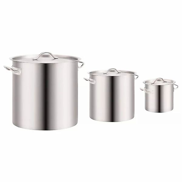 Vidaxl 3-tlg. Kochtopf-set 50/21/6 L Edelstahl günstig online kaufen