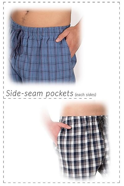 Moonline Schlafhose Herren Webhose Freizeithose Loungewear aus 100% Baumwol günstig online kaufen