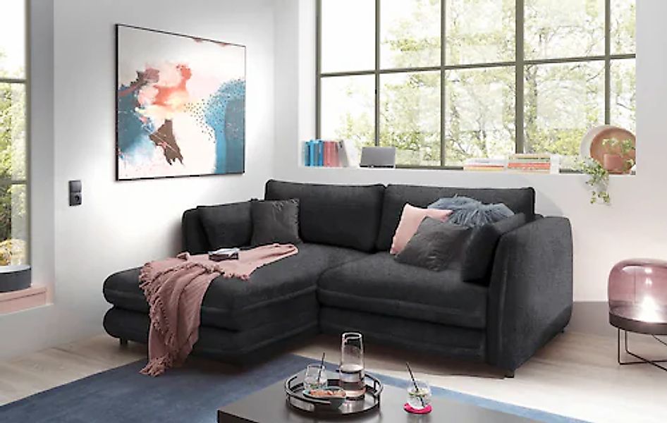 ED EXCITING DESIGN Ecksofa »Stanley L-Form«, mit Bettfunktion, Bettkasten & günstig online kaufen