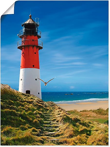 Artland Wandbild "Leuchtturm am Deich" Gebäude 1 Stk. tlg. als Leinwandbild günstig online kaufen