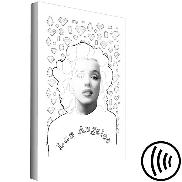 Wandbild Marilyn Monroe - LA-Star als Pop Art auf einem Diamanthintergrund günstig online kaufen