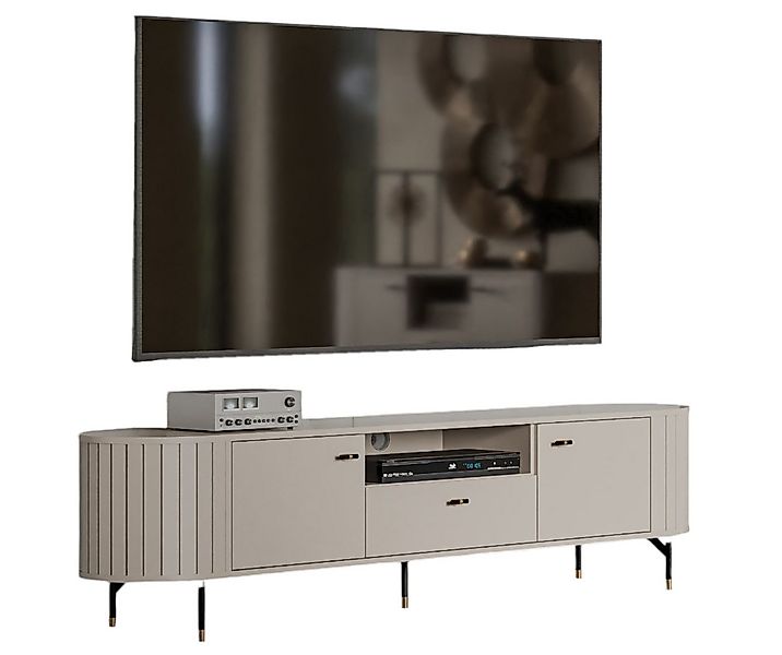 Compleo TV-Schrank Kaschmir mit Schublade und Ablagefach, Fronten gefräst M günstig online kaufen
