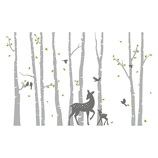 nikima Wandtattoo 197 Wandtattoo Birkenstämme GRAU günstig online kaufen