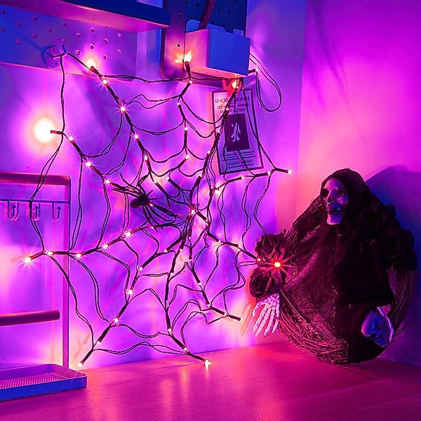 Sunicol Dekolicht Halloween Dekorationen Lichter, Spinnennetz, günstig online kaufen