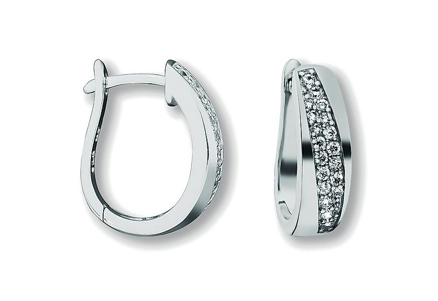 ONE ELEMENT Paar Creolen Zirkonia Ohrringe Creolen aus 925 Silber, Ausdruck günstig online kaufen