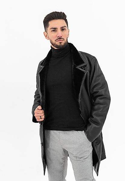 Hollert Wintermantel Lammfellmantel Antonio Schwarz günstig online kaufen
