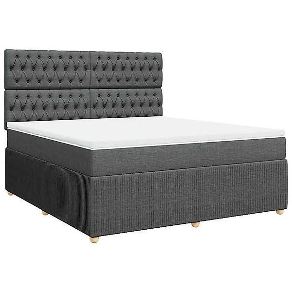 vidaXL Boxspringbett mit Matratze Dunkelgrau 180x200 cm Stoff 3294443 günstig online kaufen