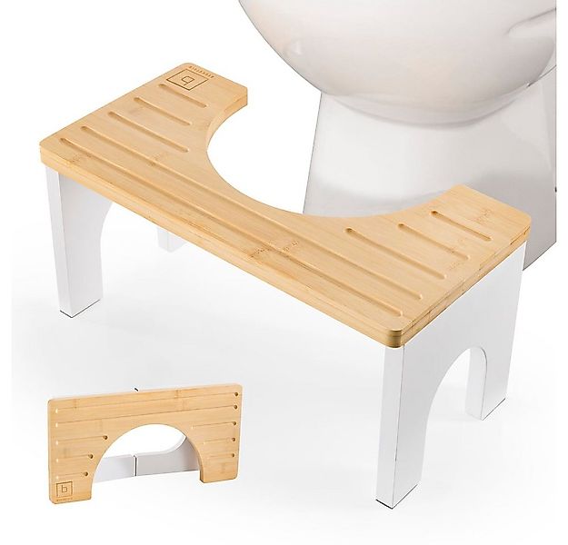 Benkstein Fußhocker Bambus Toilettenhocker Erwachsene, WC Hocker Toilette T günstig online kaufen