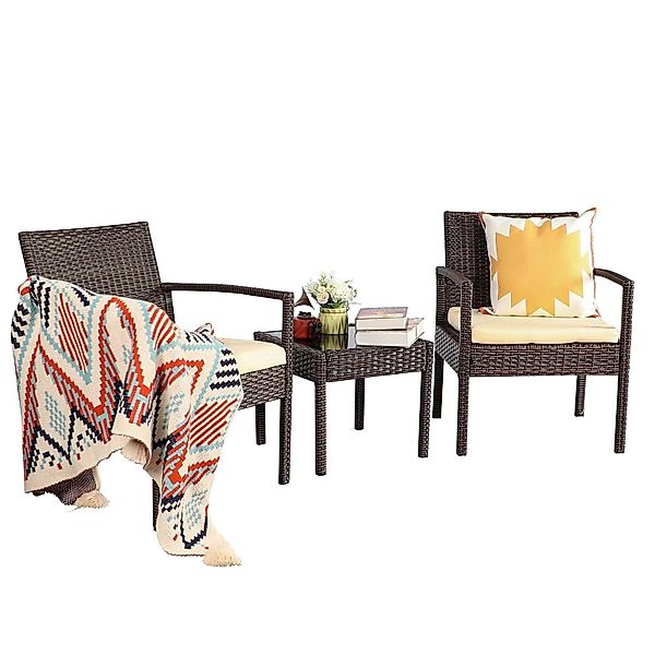 HTI-Living Garten-Essgruppe Terrassenmöbel Braun/Beige Santadi, (Set, günstig online kaufen