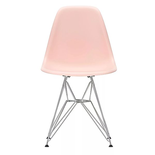 Vitra - Eames Plastic Side Chair DSR Gestell verchromt - blassrosa/Sitzfläc günstig online kaufen