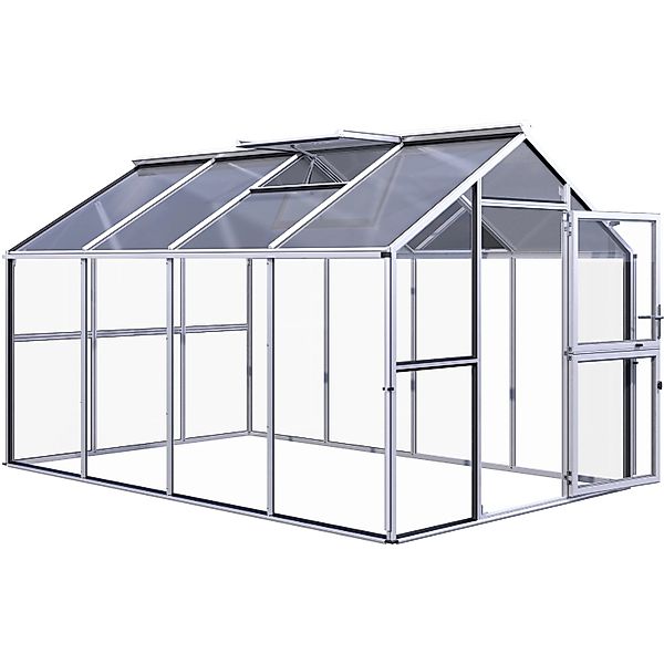KGT Gewächshaus Novum IV Aluminiumfarben 11,14 m² günstig online kaufen