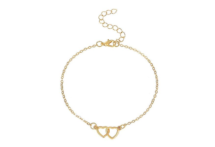 KARMA Fußkette mit Anhänger Fußkettchen Fußkette für Damen Gold Herz Anhäng günstig online kaufen