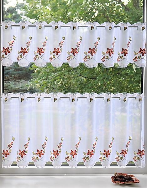 Stickereien Plauen Panneaux Herbstblätter, Stangendurchzug (1 günstig online kaufen