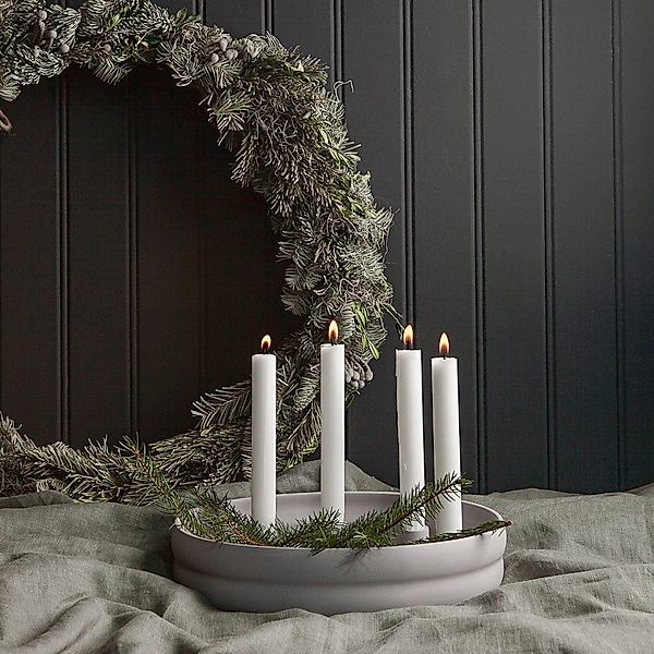 Storefactory Kerzenhalter Adventsschale Kvistholmen in hellgrau günstig online kaufen