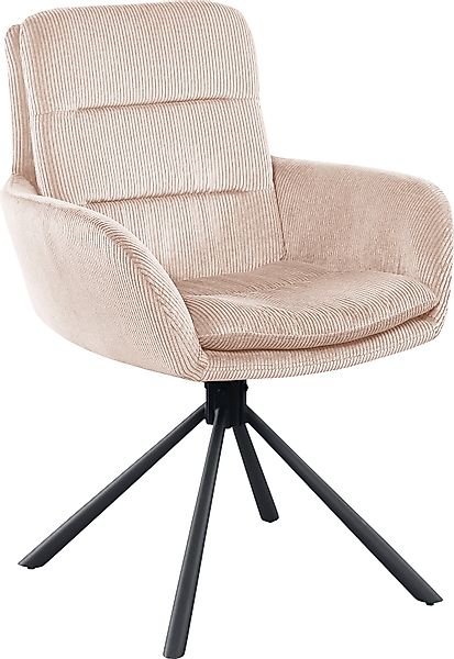 SalesFever Esszimmerstuhl »Pizzo Eleganter Armlehnstuhl« () 1 Stk. Cord Cor günstig online kaufen