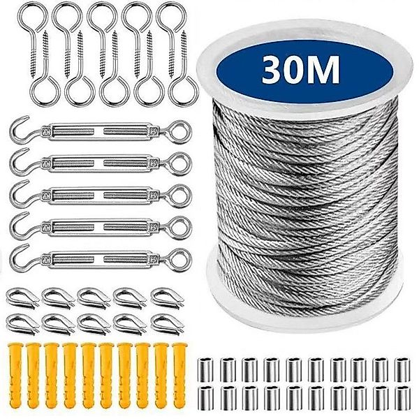 RWEUOQ 56Stück Drahtseil Set 30M Stahlseil günstig online kaufen