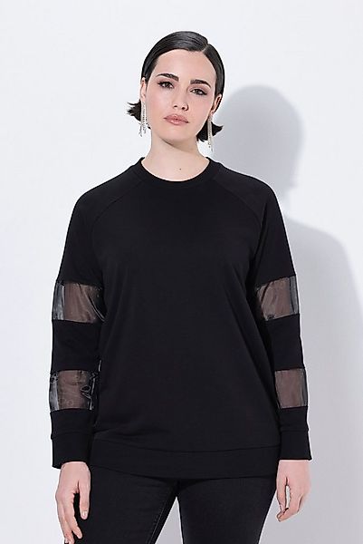 Ulla Popken Sweatshirt Sweatshirt Classic Fit Mesheinsätze Langarm günstig online kaufen