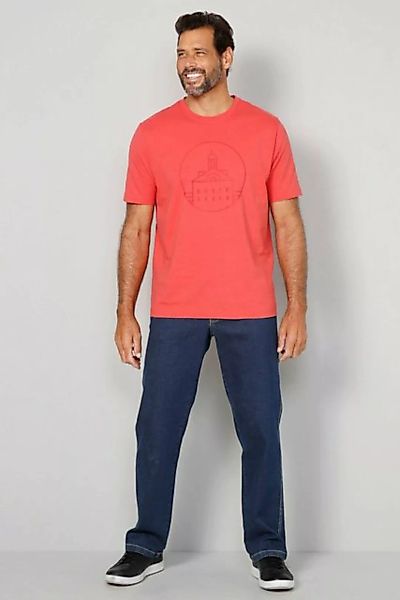 Boston Park Kurzarmhemd Boston Park T-Shirt Halbarm großer Print Rundhals günstig online kaufen