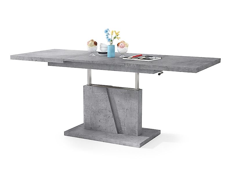 Mazzoni Couchtisch Grand Noir Beton stufenlos günstig online kaufen