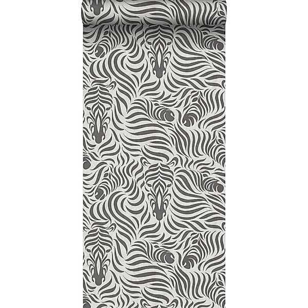 Sanders & Sanders Tapete Zebras Schwarz und Weiß 53 cm x 10 m günstig online kaufen