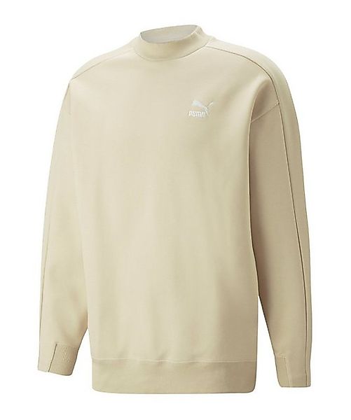 PUMA Sweatshirt PUMA T7 Mock Neck Sweatshirt Beige Langarm-Shirts Baumwolle günstig online kaufen