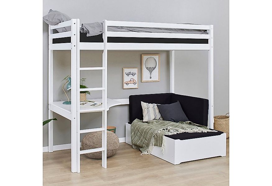 Hoppekids Hochbett ECO Dream 90x200 mit Schreibtisch & Loungesofa / Gästebe günstig online kaufen