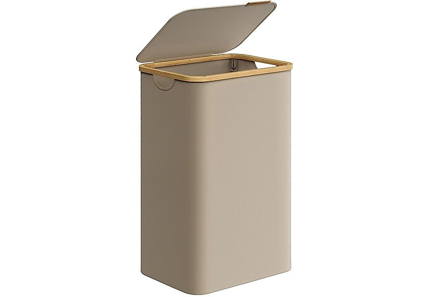 SONGMICS Wäschekorb, mit Deckel, 90 L, herausnehmbarer Wäschesack, Griffe a günstig online kaufen