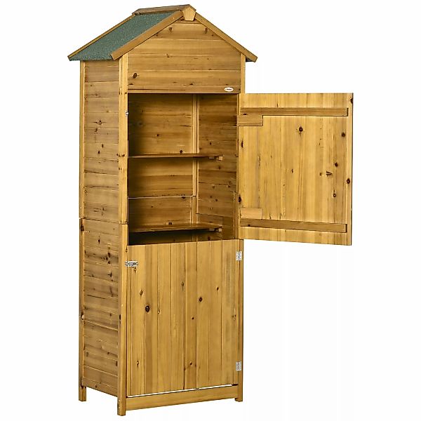 Outsunny Gerätehaus aus Naturholz, Geräteschrank, Gartenschrank, Gartenhaus günstig online kaufen