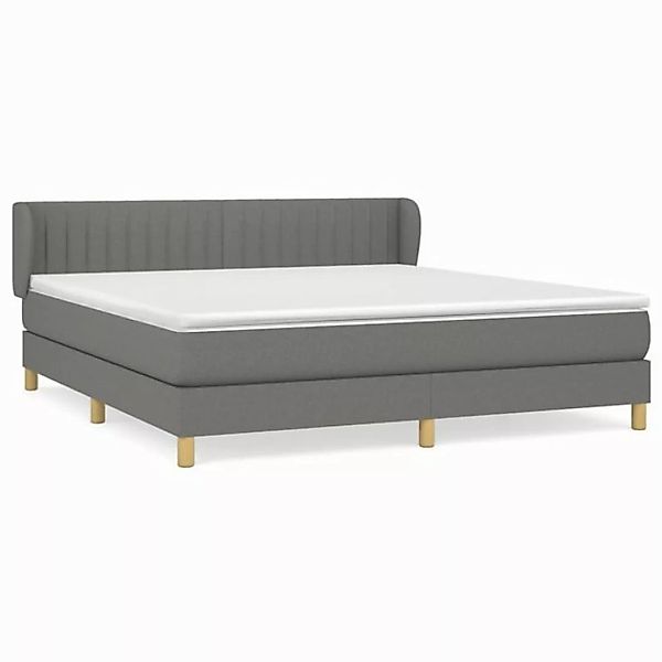 vidaXL Boxspringbett Boxspringbett mit Matratze Dunkelgrau 160x200 cm Stoff günstig online kaufen