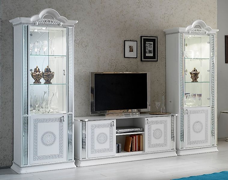 Interdesign24 Wohnwand Venus, (3-Teilig, im Barock-Stil, mit Silberverzieru günstig online kaufen