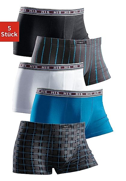 H.I.S Hipster Packung, 5 Stk. knapp sitzende Boxershorts aus Baumwoll-Stret günstig online kaufen